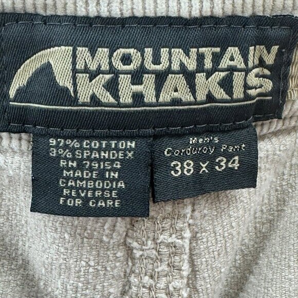 Mountain Khakis Tan Corduroy Pants Mens Size 38x33 Relaxed Fit Durable Casual - Picture 7 of 9